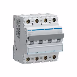 Nombre de pôles: 4P. Montage: Rail DIN. Courbe: C. Nombre de modules: 4. Tensions: 400V. Dimensions (HxLxP): 83x 70x 70mm.