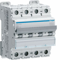 Hager - NEN420 Disjoncteur 4P 20A courbe b - gris