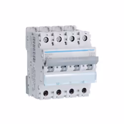 Disjoncteur 4 Pôles 10kA courbe C 20A 4 modules HAGER NFN420 Disjoncteur 4 Pôles 6-10kA courbe C - 20A 4 modules nombre de pô ...