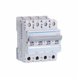 Disjoncteur 4 Pôles 6-10kA courbe C 32A 4 modules HAGER NFN432 Disjoncteur Hager Tétrapolaire 6-10kA courbe C - 32A 4 modules ...