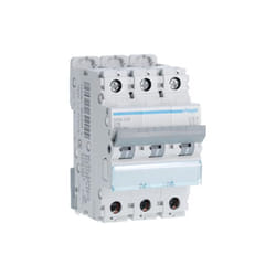 Disjoncteur 3P 6-10kA courbe d - 16A 3 modules Hager NGN316