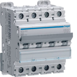 Disjoncteur - 3 poles + neutre - 6-10ka - courbe d - 40a - 4m Hager ngn440