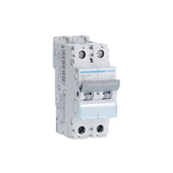 Disjoncteur 2 Pôles 10-15kA courbe c 63A 2 modules Hager NKN263