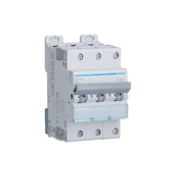 Disjoncteur 3 Pôles 6-10kA courbe c 25A 3 modules Hager NFT325