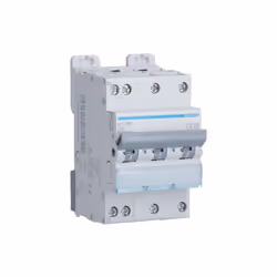Disjoncteur 3 Pôles + Neutre 6-10kA courbe C 10A 3 modules HAGER NFT810 Disjoncteur Hager 3P+N 6-10kA courbe C - 10A - 3 modu ...