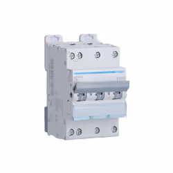 Disjoncteur 3 Pôles avec Neutre 6-10kA courbe C 16A 3 modules HAGER NFT816 Type de produit: Disjoncteur Position du neutre: g ...