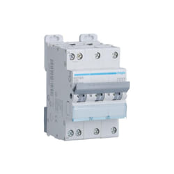 Disjoncteur 3P+N 6-10kA courbe d 25A 3 modules Hager NGT825