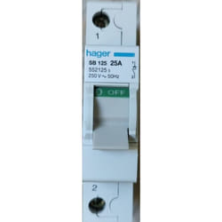 Hager - SB125V Interrupteur à voyant 1P 25A 250V