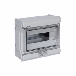 Coffret étanche vector IP55 1 rangée 8+2 modules h 210mm l 237mm HAGER VE110F Mode de fixation: en saillie Compatibilité Comp ...