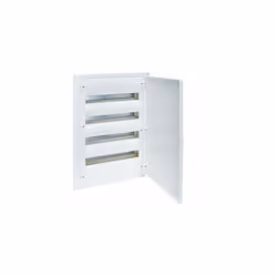 Boîte d'encastrement golf série VF avec 72 modules et porte blanche opaque. L'accessoire a 4 rangées et est fourni avec des v ...