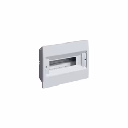 Boîte à encastrer avec 12 modules en blanc RAL 9010. Cet accessoire sans porte a une base et un couvercle en matériau isolant ...