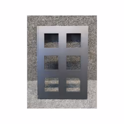 Plaque de finition 2 rangées 3 postes 6 modules couleur noir night série Gallery HAGER Plaque gallery plastique peint 2x3x2 m ...