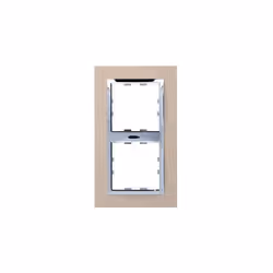 Plaque double verticale bois massif couleur Sevea Alba 2 Postes entraxe 71mm Kallysta Hager WK908 Kallysta épure plaque 2 pos ...
