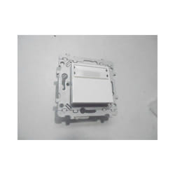 Hager - Poussoir porte-etiquette 1O+1F 6A blanc encastré à vis sans lampe série essensya WE025