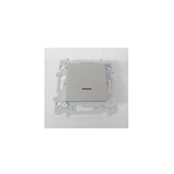 Hager - Interrupteur va-et-vient lumineux 10A couleur titane (sans voyant) bornes auto avec support sans plaque Essensya WE002T