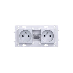 Hager - essensya Prise double 2P+T Titane WE122T