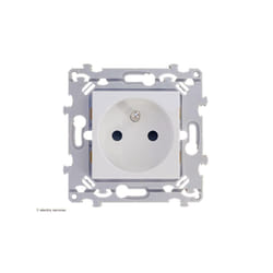 Prise de Courant 2P+T Hager Essensya Finition: Blanc - Griffes: Avec griffes