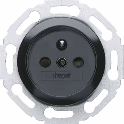 hager 1930 - prise 2p+t - sans vis - noir - hager wmv100n de forme ronde, inspirée du mouvement bauhaus des années 30, la gam ...