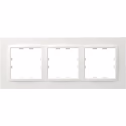 kallysta épure Plaque 3 postes horizontale entraxe 71 Blanc Névé
