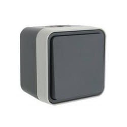 Poussoir à fermeture étanche Cubyko complet en saillie - Gris - WNC020 Hager