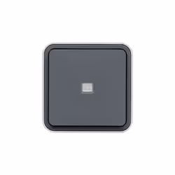 Hager WNC021 cubyko Bouton Poussoir 1O 1F a voyant gris cubyko Poussoir 1O/1F à voyant saillie gris IP55