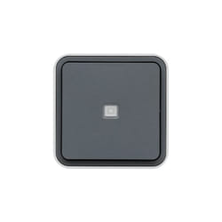Hager - WNC021 cubyko Bouton Poussoir 1O 1F a voyant gris