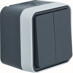 Cubyko double va-et-vient saillie gris HAGER WNC040 cubyko double va-et-vient saillie gris type de commutation - va-et-vient  ...