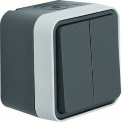 Cubyko double va-et-vient saillie gris Hager WNC040