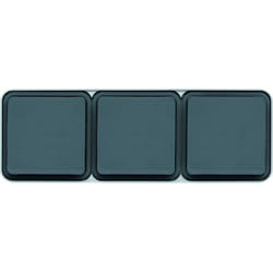 WNC123 - Prise triple Cubyko horizontale 2P+T saillie Gris IP55 - Hager