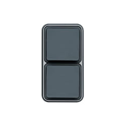 Hager - cubyko Prise double verticale 2P+T encastré gris IP55 WNE132