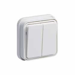 cubyko Double interrupteur va-et-vient encastré blanc IP55 HAGER WNE040B Description détaillée : cubyko Double interrupteur v ...