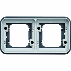 cubyko Support d encastrement double horizontale associable gris IP55