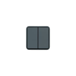 Double poussoir inverseur étanche Cubyko associable - Gris - WNA044 Hager
