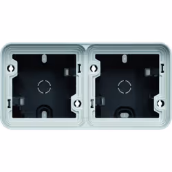 cubyko Boîte double horizontale vide avec 2 entrées associable gris IP55