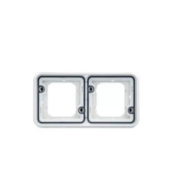 WNA402B Support d'encastrement double horizontale associable - cubyko -blanc IP55 - Hager