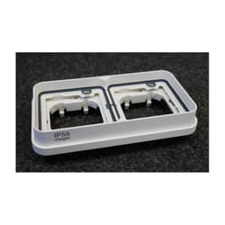 Hager - Support d'encastrement double vertical associable blanc IP55 série Cubyko