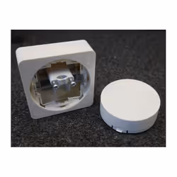 Sortie de câble blanche complète en saillie avec cadre 1 poste 2 modules série Ateha HAGER ateha Sortie de câble complet Tari ...
