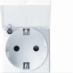 Prise de courant Schuko gallery a couvercle 2P+T pure HAGER WXF165B