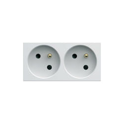 Hager - Prise de courant gallery speciale goulotte double pure (WXF422B)