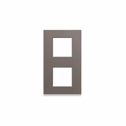 plaque - plastique - 2 postes - verticale - 71 mm - taupe - hager gallery wxp0942