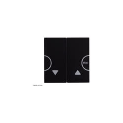Hager - Enjoliveur bouton-poussoir volet roulant Gallery Noir