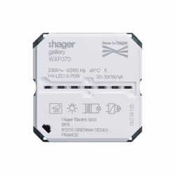 Variateur connecte gallery HAGER WXF070 Description Variateur connecte gallery Spécifications techniques transparent : Non ad ...