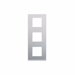 Plaque gallery 3 postes verticale 71mm placage aluminium HAGER WXP2043 Plaque gallery 3 postes verticale 71mm placage alumini ...