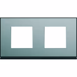 Hager - plaque - 2 postes - horizontale - 71 mm - placage steel gallery wxp2112