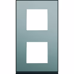 Plaque gallery 2 postes verticale 71 mm placage steel