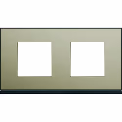 Plaque gallery 2 postes horizontale 71mm placage bronze