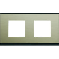 Plaque Gallery 2 Postes Horizontale 71mm Placage Bronze