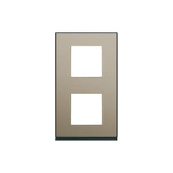 Plaque gallery 2 postes verticale 71 mm placage bronze HAGER WXP2242