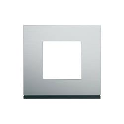Hager - Plaque gallery 1 poste matiere natural alu (WXP4302)