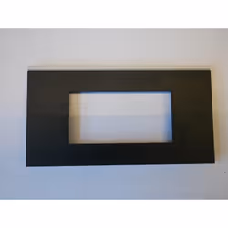 Plaque de finition pierre anthracite 4 modules horizontal entraxe 71mm finition dark rock serie Gallery HAGER WXP4404 Plaque  ...